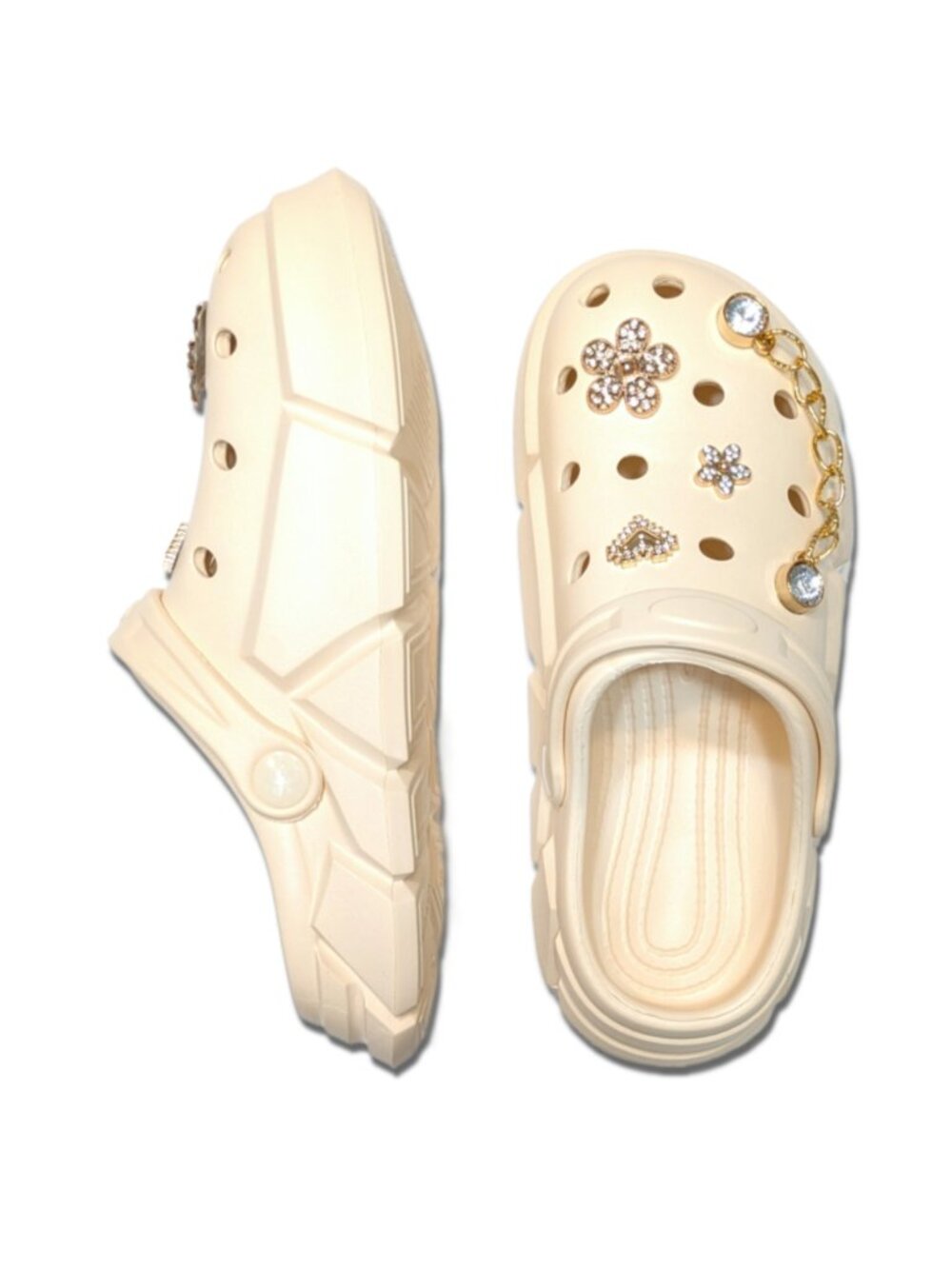 TWO GIRL'S IVORY CLOGS - Accessories Included, Big Kids' (J1, J4) - Picture 3 of 3